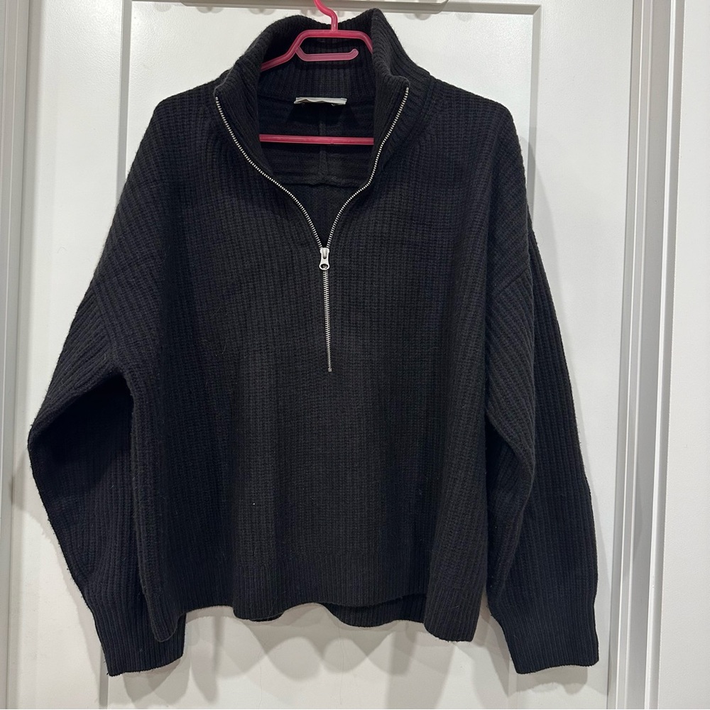 Everlane Felted Merino Half Zip Sweater